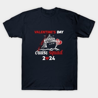 cute valentine's day cruise squad 2024 valentines red heart T-Shirt